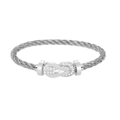 [Stars Jewelry]CHANCE LARGE 8 FIGURE BUCKLE HALF DIAMOND BRACELET SILVER