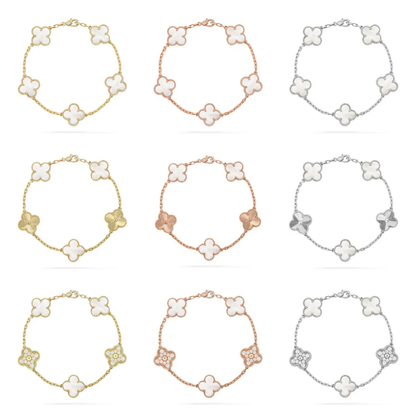 [Stars Jewelry]CLOVER WHITE PEARL MOP 5 MOTIF BRACELET COLLECTION