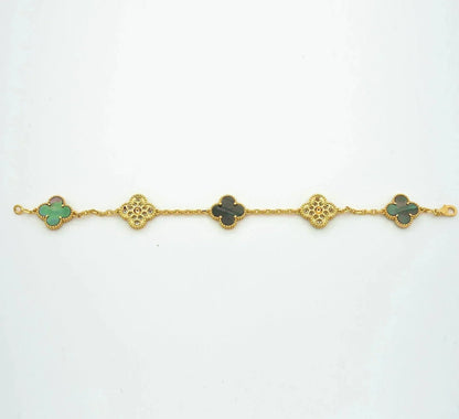 [Stars Jewelry] CLOVER 5 MOTIF GRAY MOP BRACELET COLLECTION