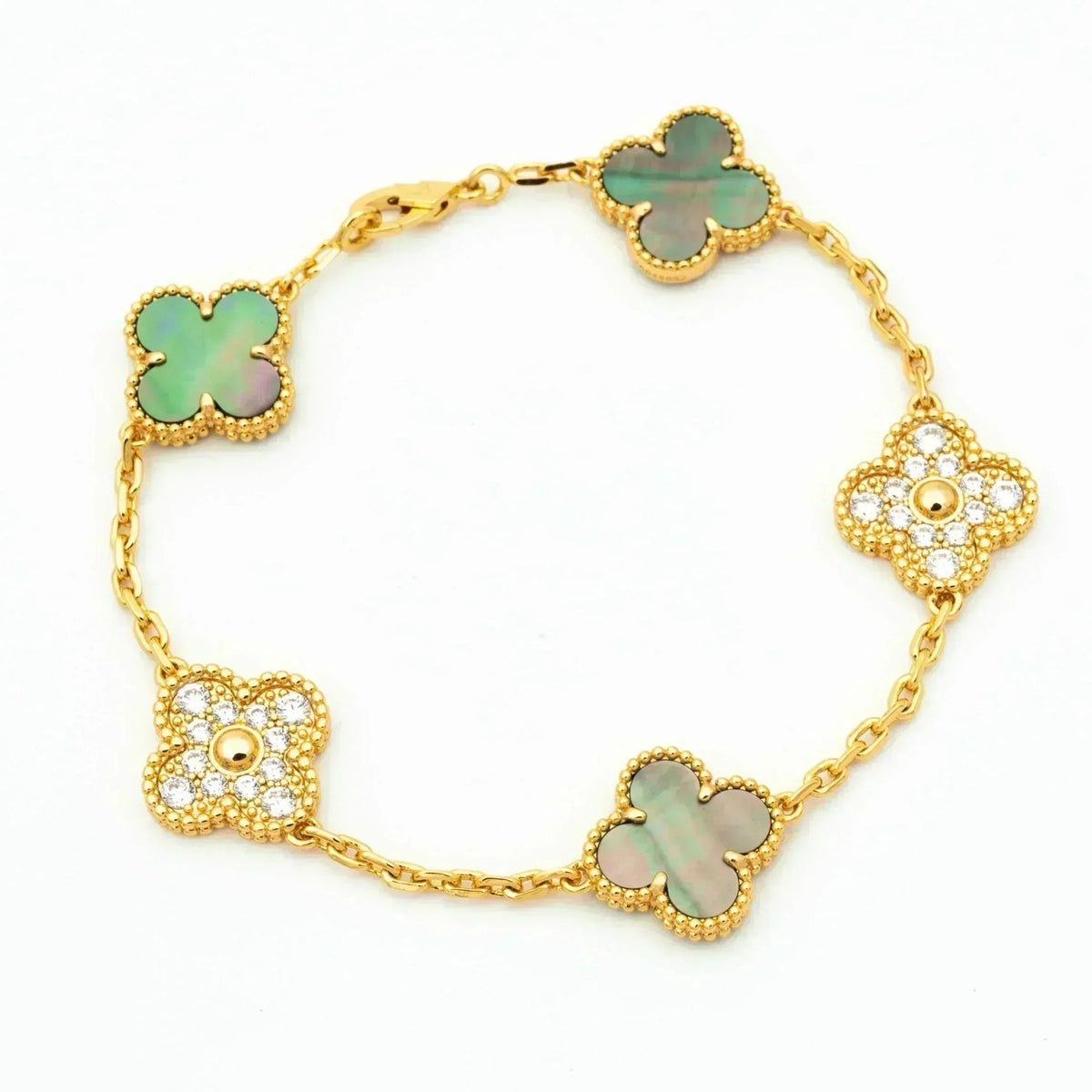 [Stars Jewelry] CLOVER 5 MOTIF GRAY MOP BRACELET COLLECTION