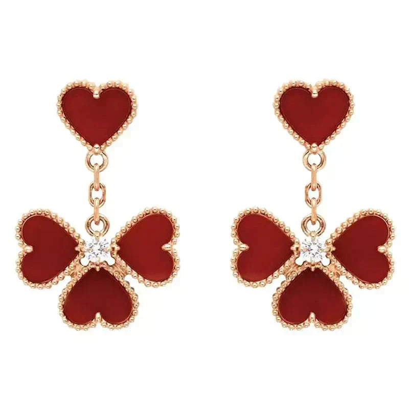 [Stars Jewelry]SWEET CLOVER CARNELIAN EARRINGS