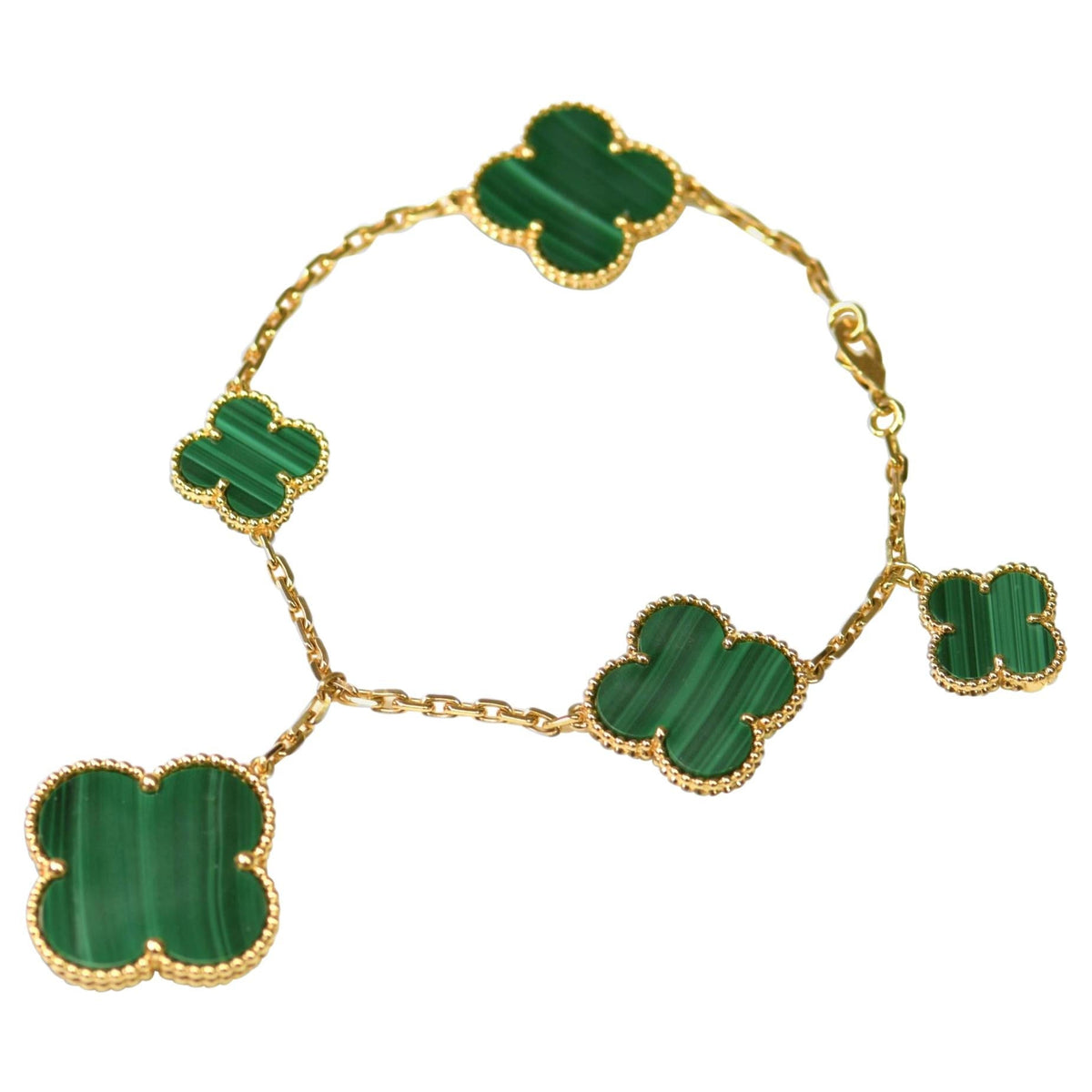 [Stars Jewelry]MAGIC CLOVER MALACHITE GOLD BRACELET 5 MOTIFS
