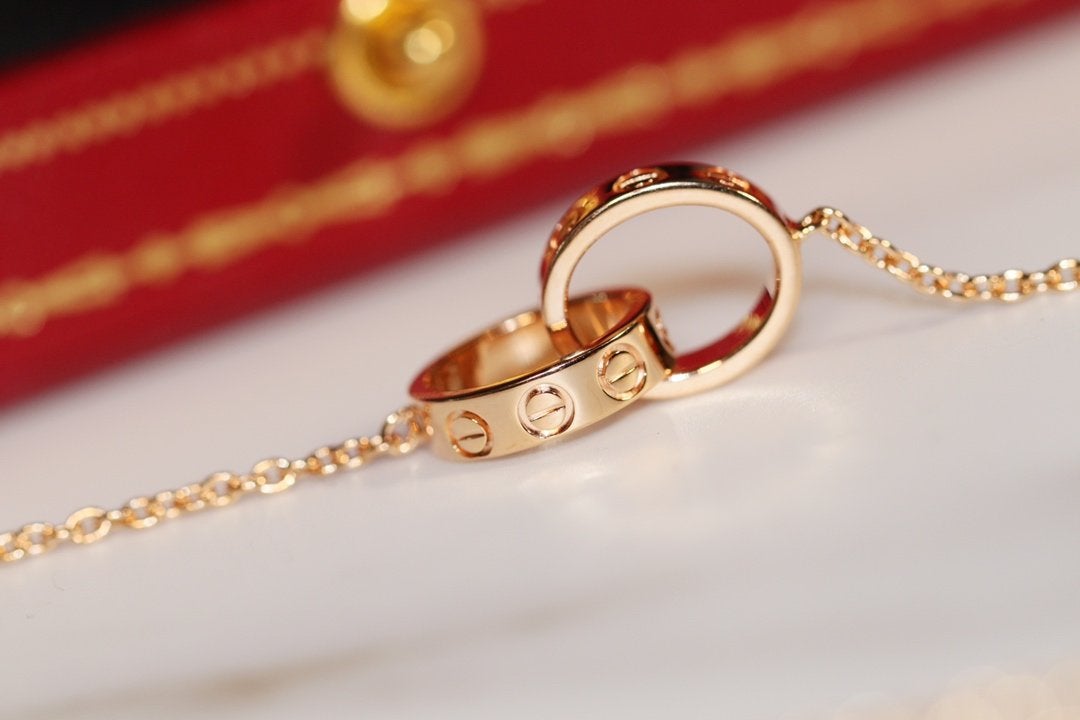 [Stars Jewelry]LOVE NECKLACE PINK GOLD AND SILVER