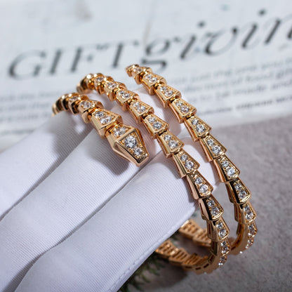 [Stars Jewelry]SERPENTI BRACELET PINK GOLD DIAMOND DOUBLE ROW