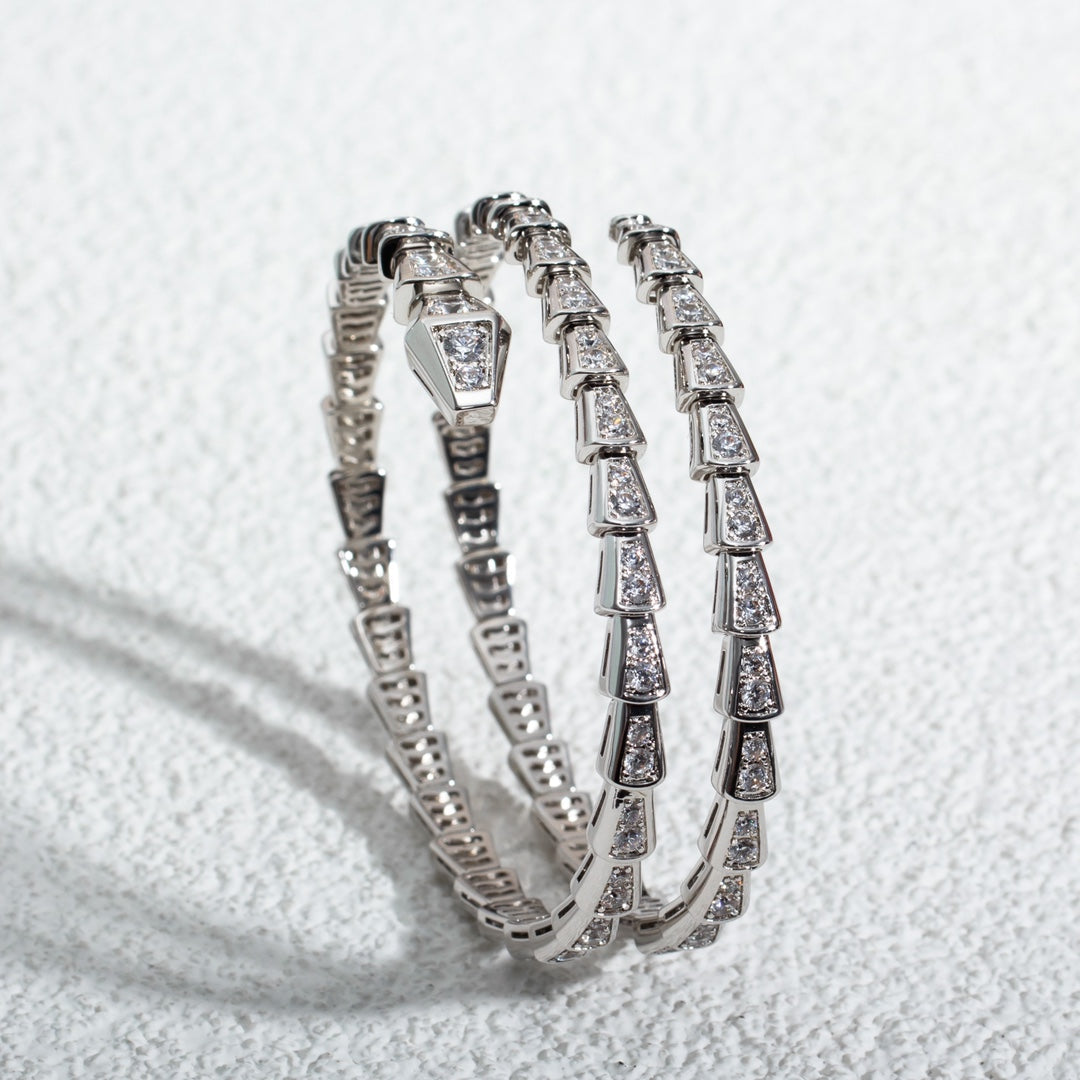 [Stars Jewelry]SERPENTI BRACELET SILVER DIAMOND DOUBLE ROW
