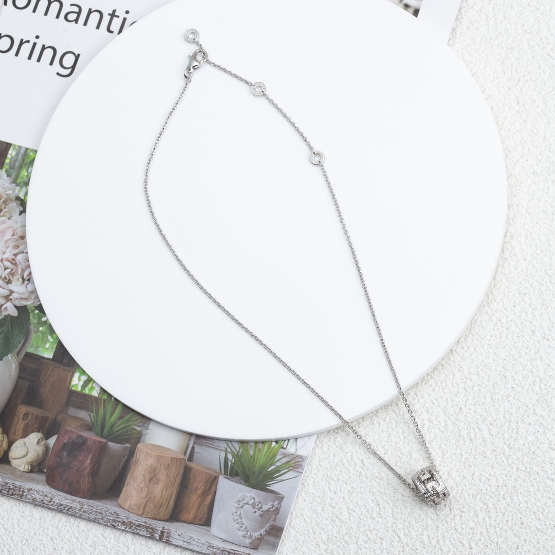 [Stars Jewelry]PARENTESI NECKLACE SILVER DIAMOND
