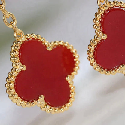 [Stars Jewelry]CLOVER  2 MOTIF  TIGER EYE CARNELIAN EARRINGS