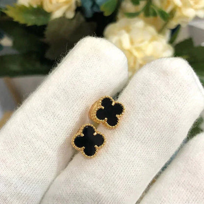 [Stars Jewelry]CLOVER MINI 9.5MM BLACK MOP EARRINGS