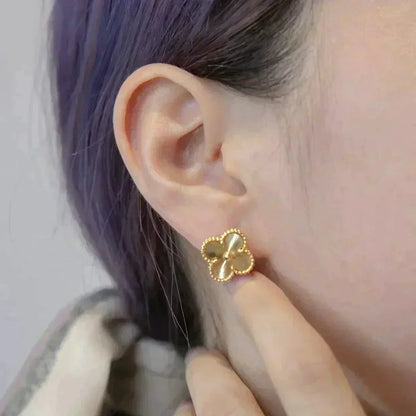 [Stars Jewelry]CLOVER MEDIUM 1 MOTIFS LASER EARRINGS