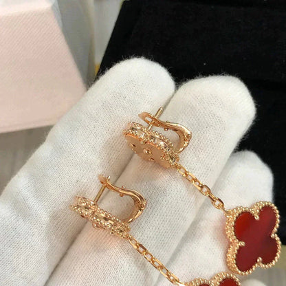 [Stars Jewelry]CLOVER 2 MOTIF  LASER CARNELIAN EARRINGS