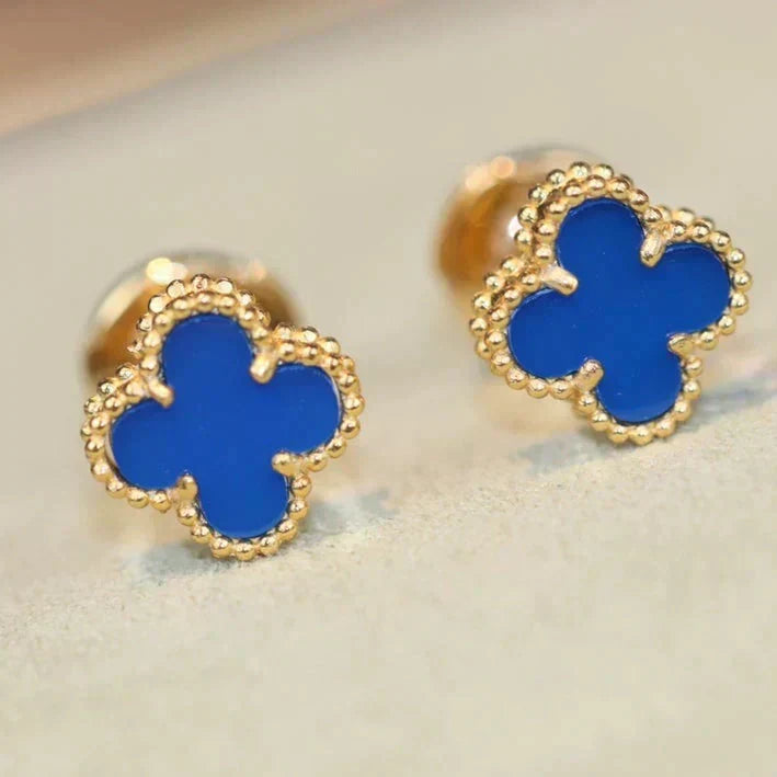 [Stars Jewelry]CLOVER MINI 9.5MM TURQUOISE EARRINGS