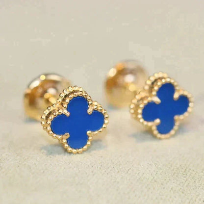 [Stars Jewelry]CLOVER MINI 9.5MM TURQUOISE EARRINGS