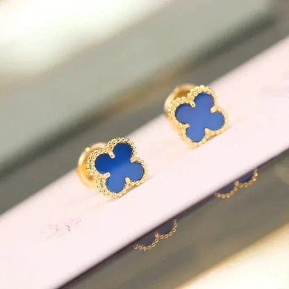 [Stars Jewelry]CLOVER MINI 9.5MM TURQUOISE EARRINGS