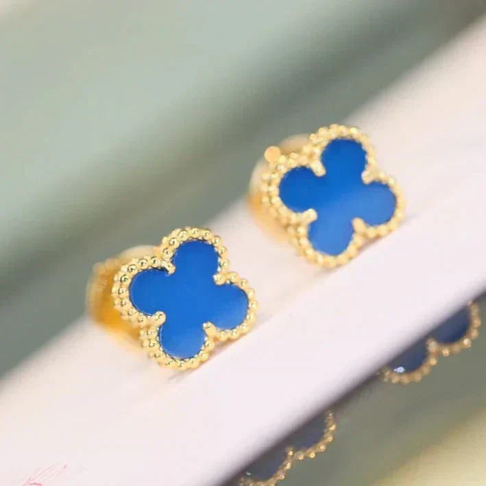 [Stars Jewelry]CLOVER MINI 9.5MM TURQUOISE EARRINGS
