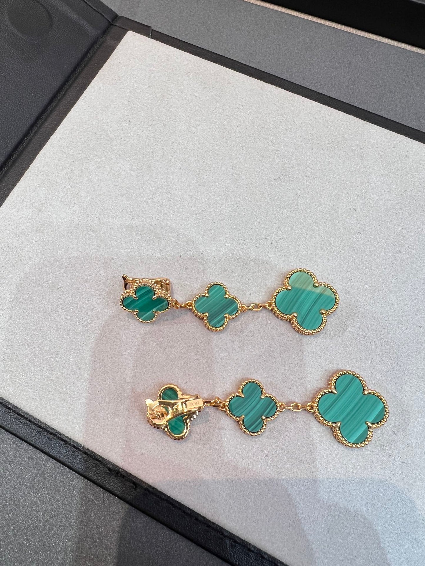 [Stars Jewelry]CLOVER MALACHITE 3 MOTIFS GOLD