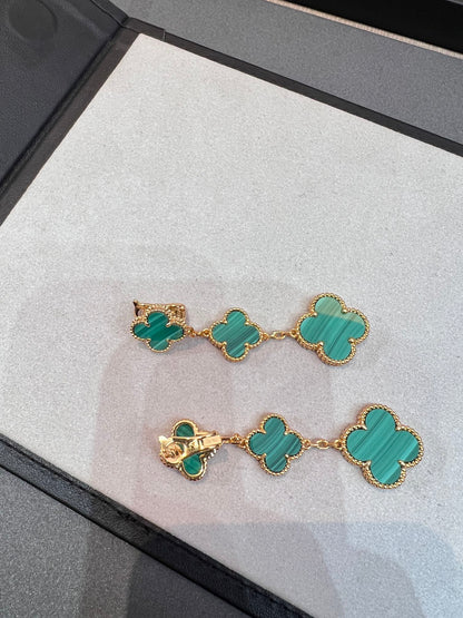 [Stars Jewelry]CLOVER MALACHITE 3 MOTIFS GOLD