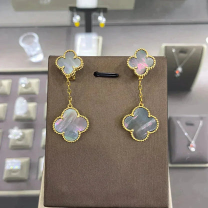 [Stars Jewelry]CLOVER 2 MOTIFS  EARRINGS (MULTIPLE CHOICESC
