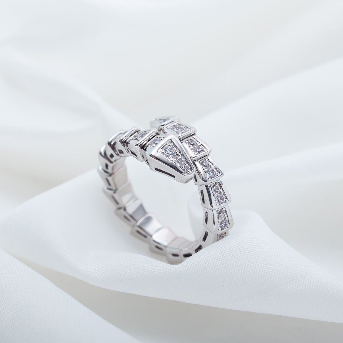 [Stars Jewelry]SERPENTI RING SILVER DIAMOND PAVED 4MM