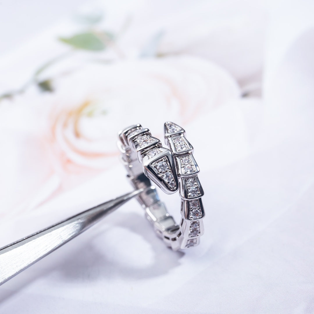 [Stars Jewelry]SERPENTI RING SILVER DIAMOND PAVED 4MM