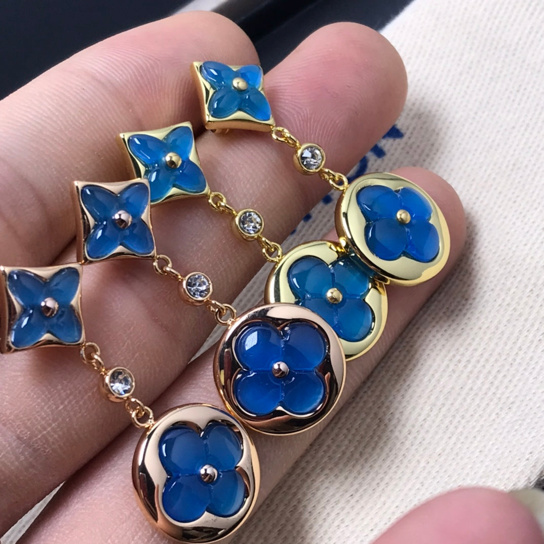 [Stars Jewelry]STAR AND SUN AGATE DIAMOND EARRINGS
