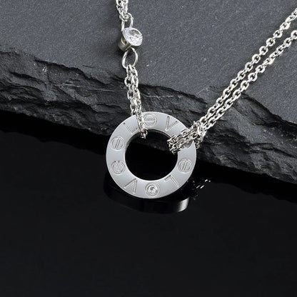 [Stars Jewelry]LOVE NECKLACE 16MM 2 DIAMONDS