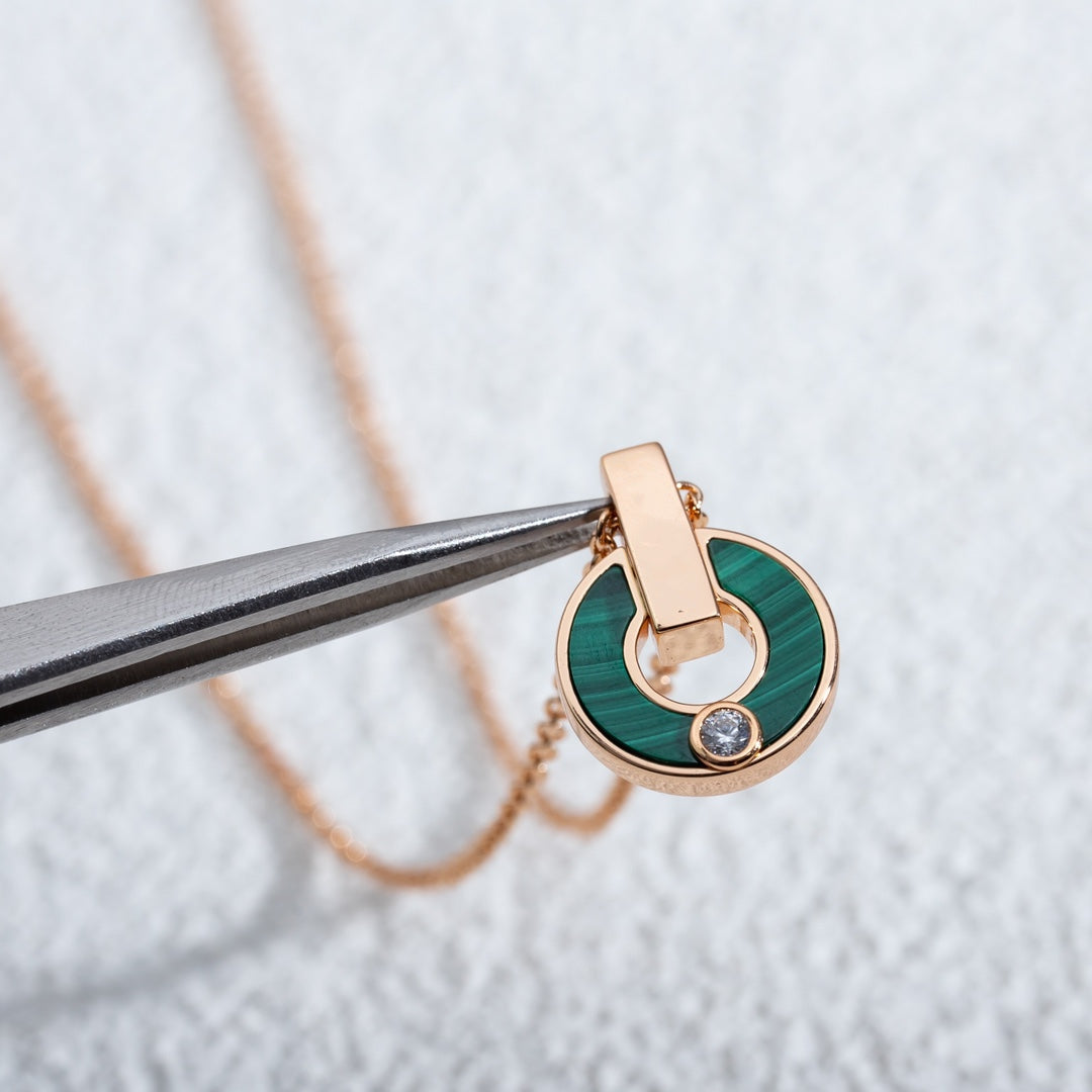 [Stars Jewelry]GARI NECKLACE PINK GOLD MALACHITE