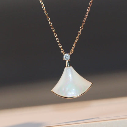 [Stars Jewelry]DREAM NECKLACE WHITE MOP PINK GOLD 1 DIAMOND