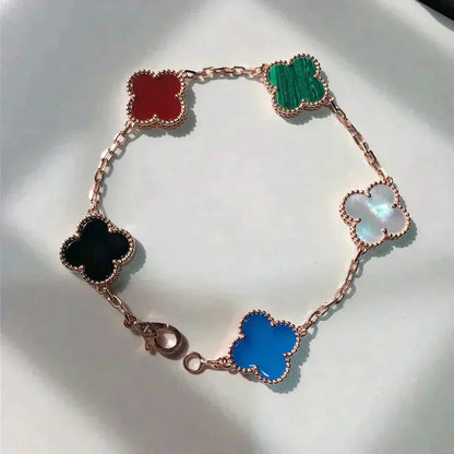 [Stars Jewelry]CLOVER 5 MOTIFS MULTICOLOR BRACELET