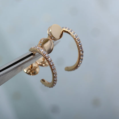 [Stars Jewelry]JUSTE EARRINGS 12.75MM PINK GOLD DIAMOND