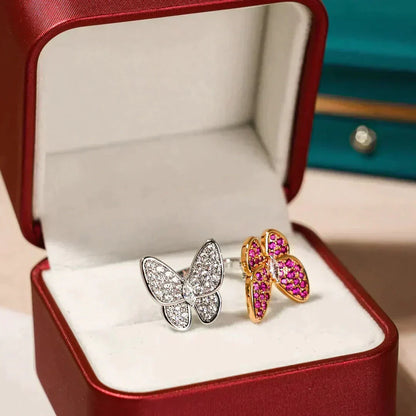 [Stars Jewelry]TWIN BUTTERFLY DIAMOND RING