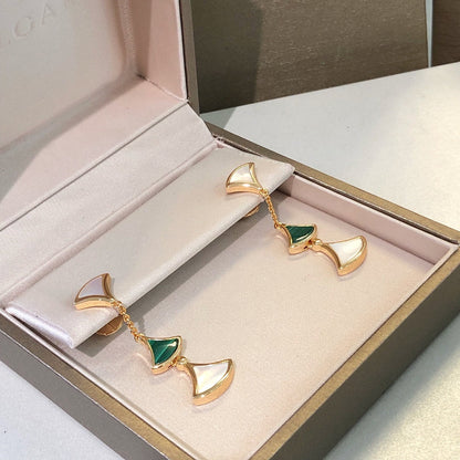 [Stars Jewelry]DREAM EARRINGS 3 MOTIFS MALACHITE MOP PINK GOLD