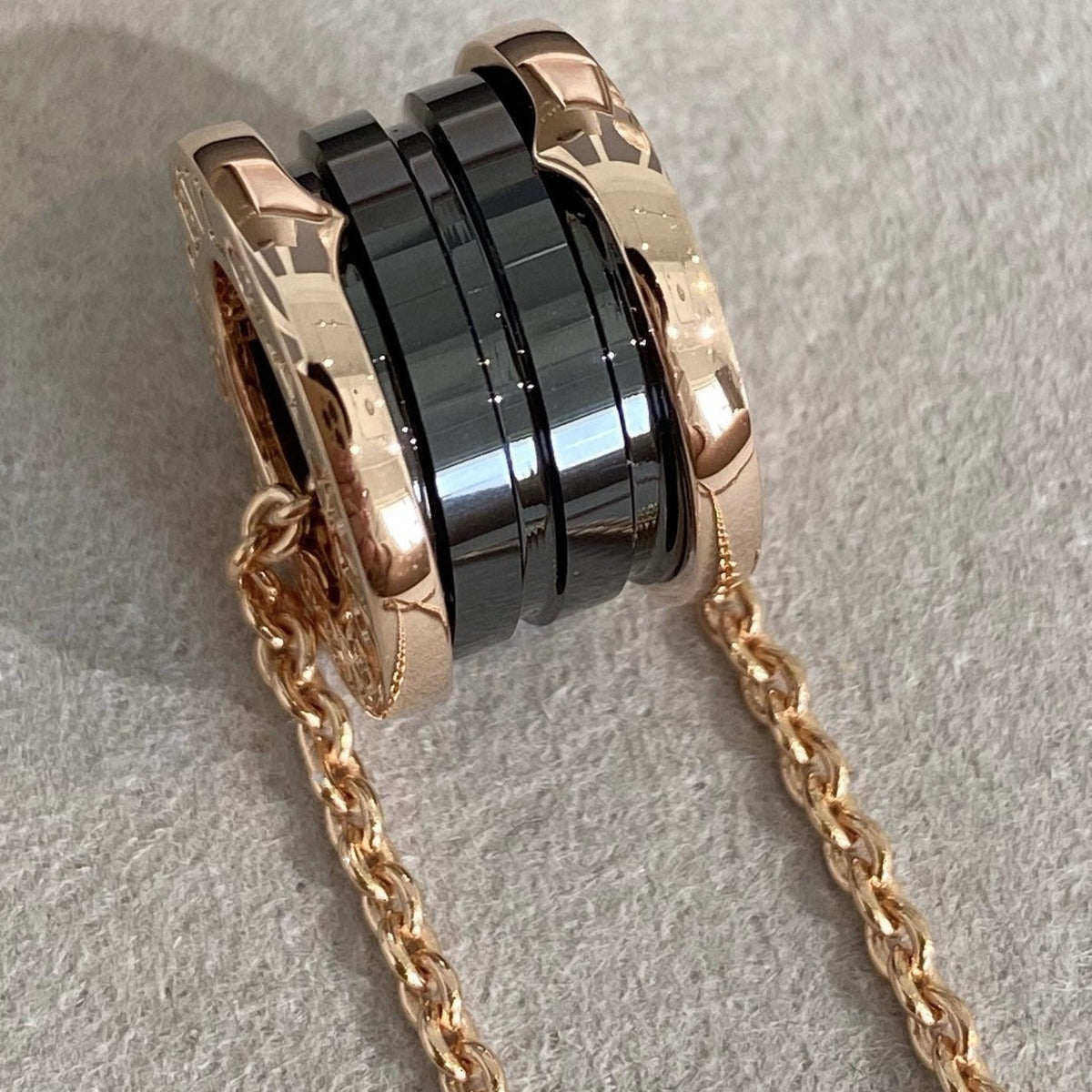 [Stars Jewelry]ZERO 1 BLACK CERAMIC PINK GOLD NECKLACE