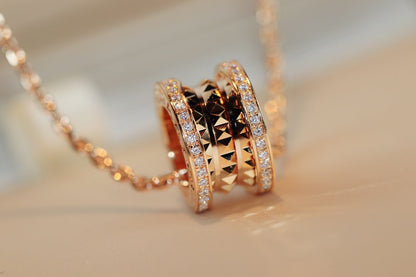 [Stars Jewelry]ZERO 1 ROCK PEDANT PINK GOLD NECKLACE