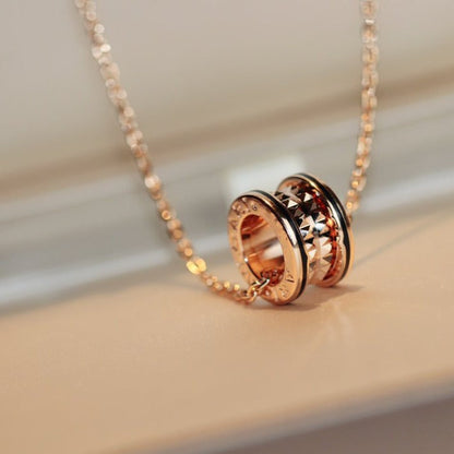 [Stars Jewelry]ZERO 1 ROCK PEDANT PINK GOLD BLACK NECKLACE