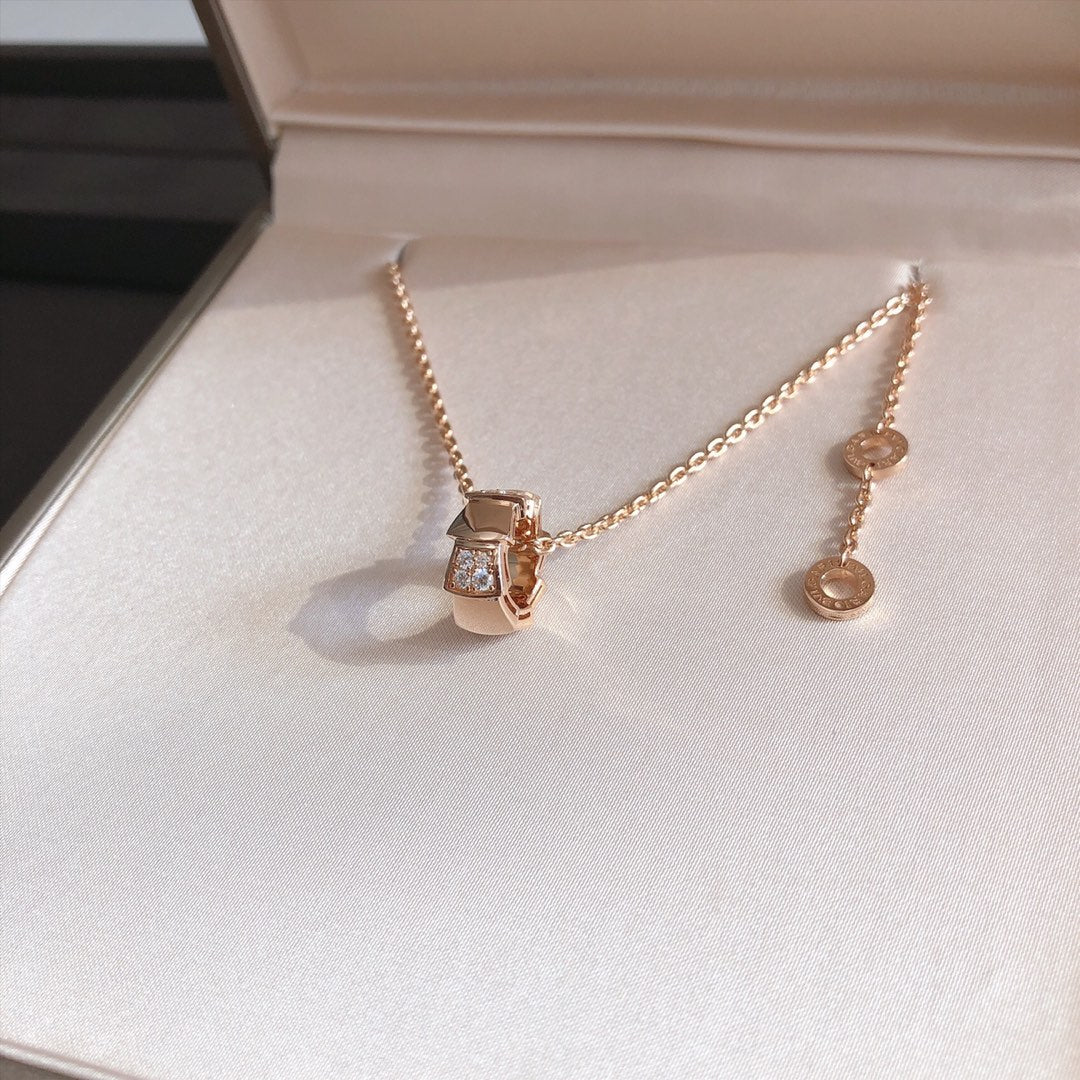 [Stars Jewelry]SERPENTI PEDANT DIAMOND PINK GOLD NECKLACE