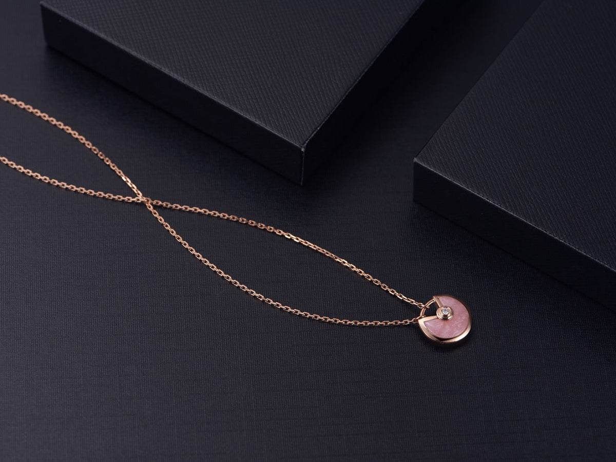 [Stars Jewelry]AMULETTE ROSE GOLD PINK MOP NECKLACE