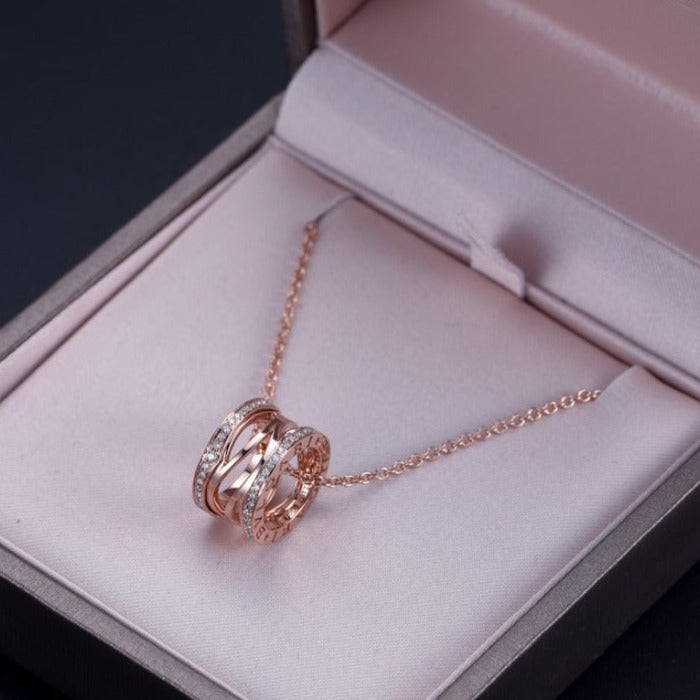 [Stars Jewelry]ZERO 1 PINK GOLD DIAMOND OPEN NECKLACE