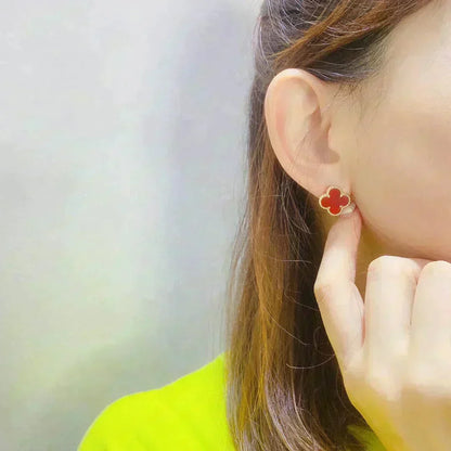[Stars Jewelry]CLOVER MEDIUM 1 MOTIFS CARNELIAN  EARRINGS