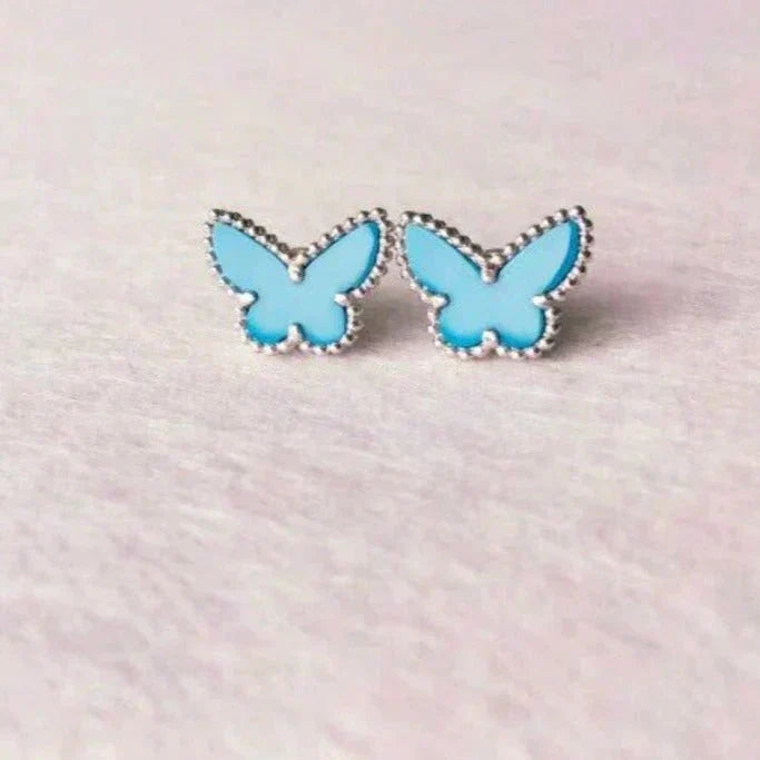 [Stars Jewelry]BUTTERFLY TURQUOISE EARRINGS SILVER