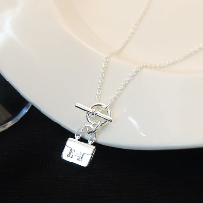 [Stars Jewelry]POP H PEDANT SILVER NECKLACE