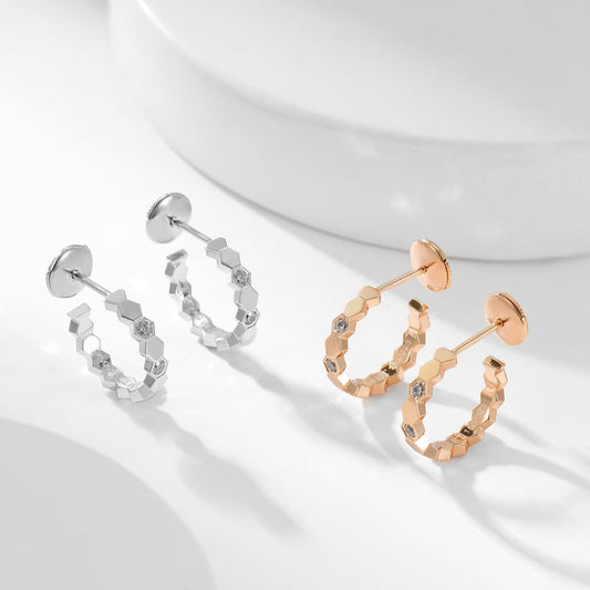 [Stars Jewelry]BEE LOVE DIAMOND HOOP EARRINGS