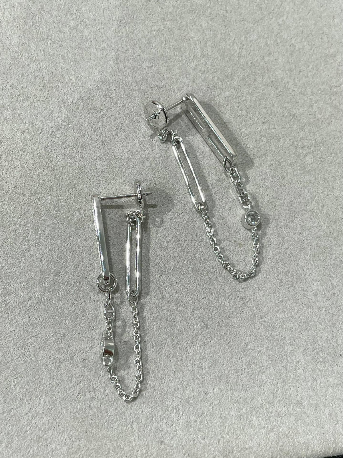 [Stars Jewelry]CHAINE CHAOS DIAMOND DROP EARRINGS