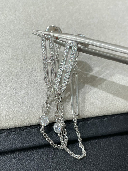 [Stars Jewelry]CHAINE CHAOS DIAMOND DROP EARRINGS