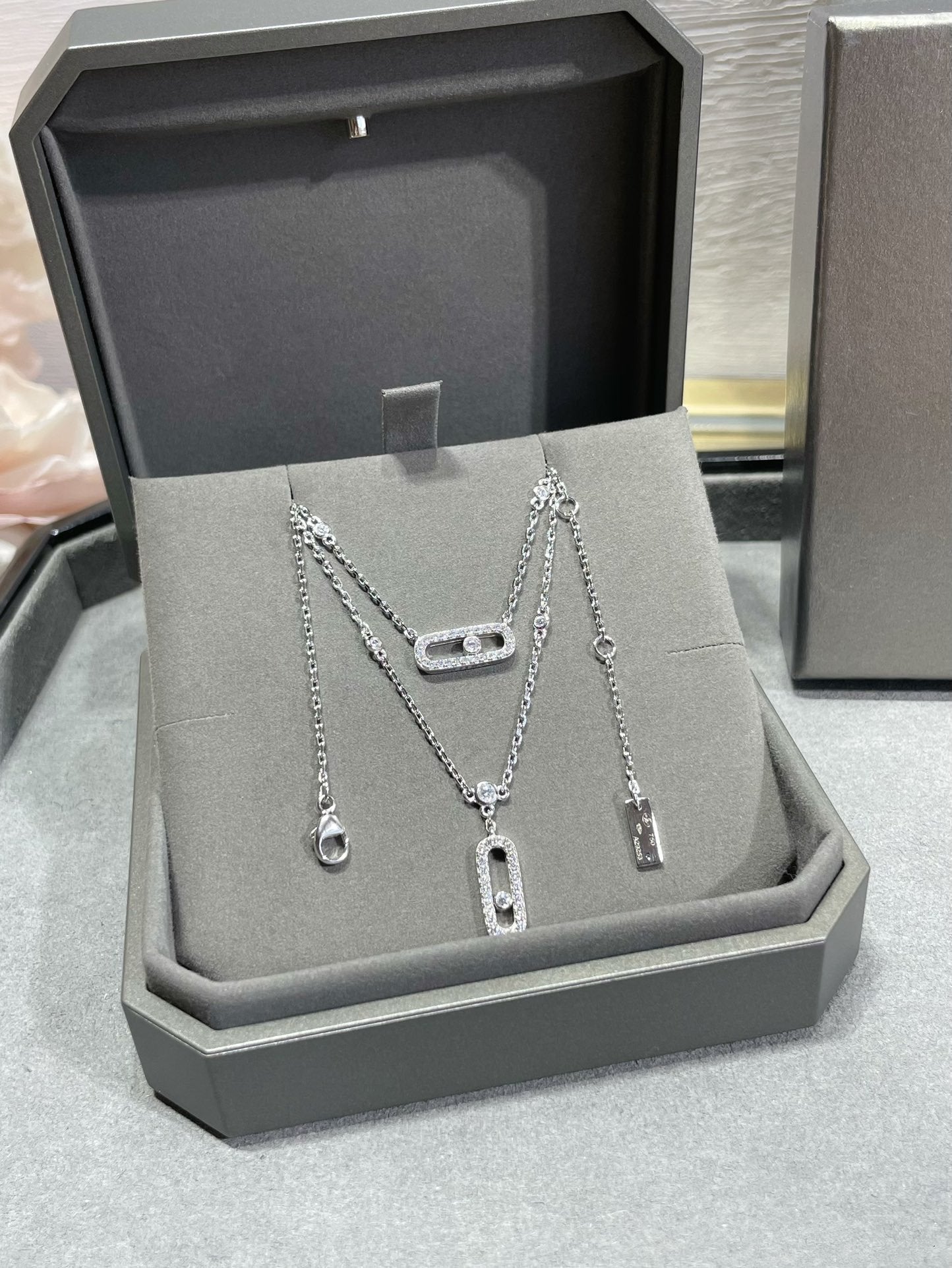 [Stars Jewelry]MOVE 2 ROW DIAMOND NECKLACE