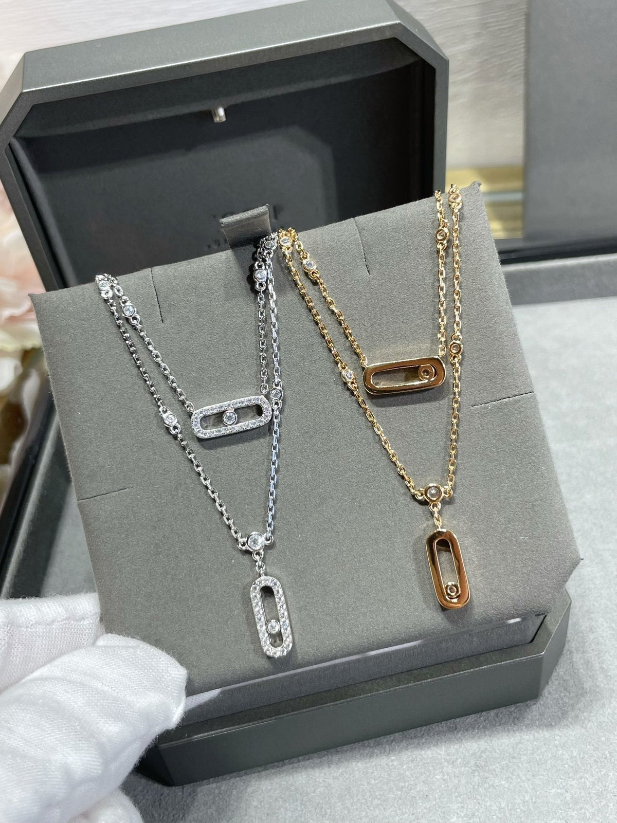 [Stars Jewelry]MOVE 2 ROW DIAMOND NECKLACE