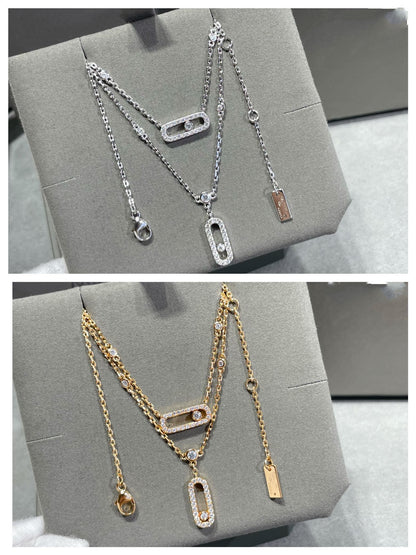 [Stars Jewelry]MOVE 2 ROW DIAMOND NECKLACE