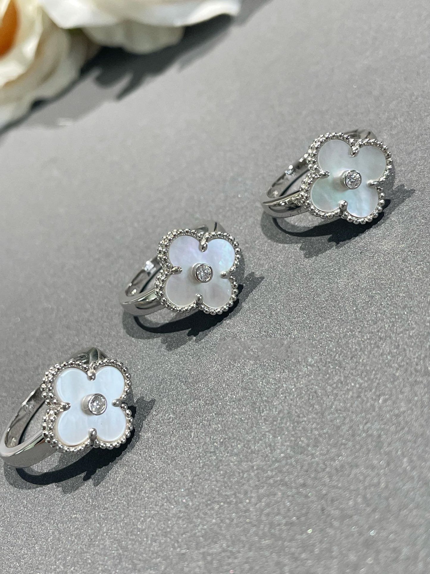 [Stars Jewelry]CLOVER SILVER MOP DIAMOND RING