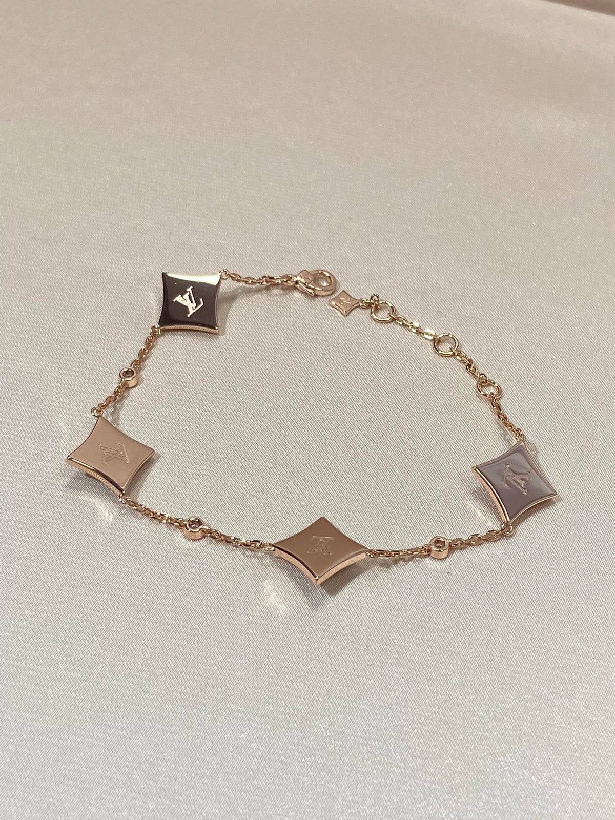 [Stars Jewelry]STAR 4 MOTIF MOP DIAMOND PINK GOLD BRACELET