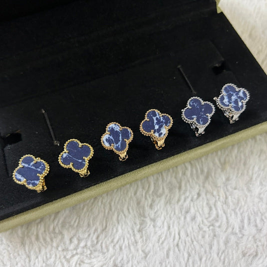 [Stars Jewelry]CLOVER PIETERSITE MEDIUM STUD EARRINGS