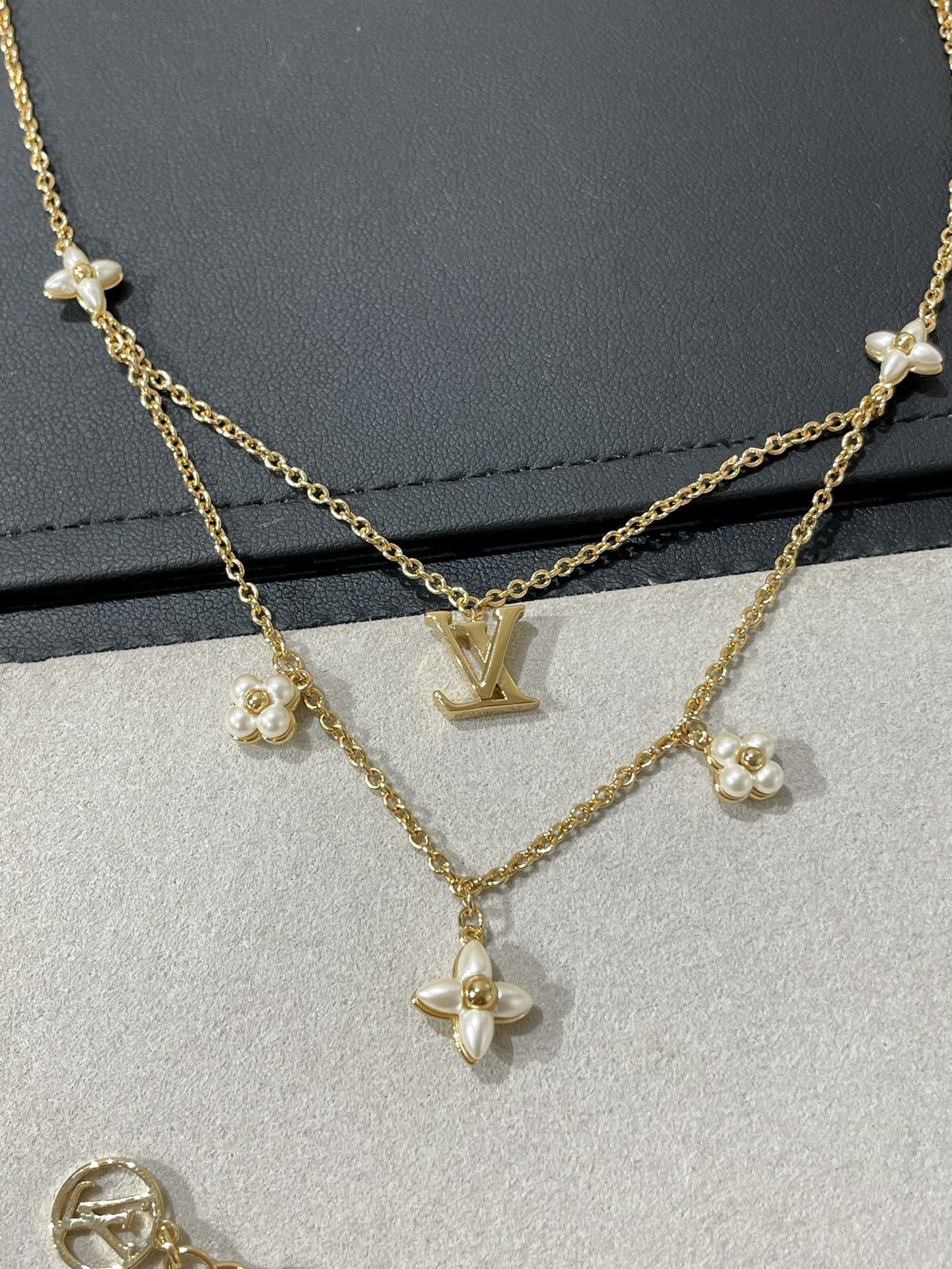 [Stars Jewelry]FLOWERGRAM GOLD MOP DOUBLE ROW NECKLACE